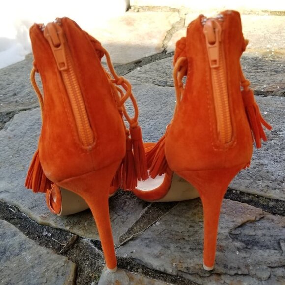 Boohoo Tassel Aztec Western Braided Heels Size 4 - Picture 4 of 8